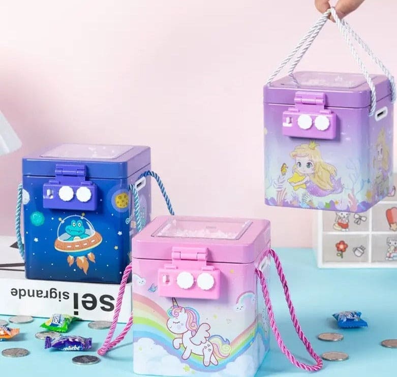 Cute Tinplate Square Piggy Bank, New Unicorn Tinplate Hand Rope Square Password Lock Piggy Bank, Piggy Bank Children Banks Cash Box Lock, Metal Piggy Bank with Password Number Lock, Metal Money Bank for Kids Cute Tinplate Square Piggy Bank, New Unicorn Tinplate Hand Rope Square Password Lock Piggy Bank, Piggy Bank Children Banks Cash Box Lock, Metal Piggy Bank with Password Number Lock, Metal Money Bank for Kids